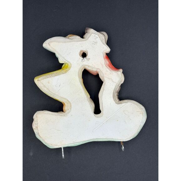 Vintage Jack & Jill Boy Girl Kissing Chalkware Wall Decor - Picture 3 of 8